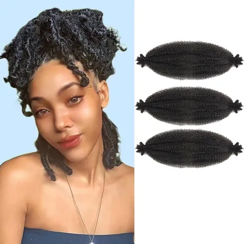 Miniatura 46 de Marley Twist - Cabello trenzado marrón Spring Twist de 18 pulgadas, cabello Marley para rastas suaves de imitación mariposa, cabello trenzado rizado