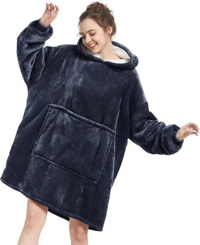 Miniatura 22 de Aemilas Wearable Blanket Hoodie - Warm Sherpa Blanket Sweatshirt as Gifts for Adult Women Mom Men, One Size Fits All