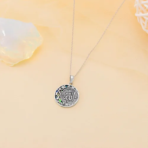 Miniatura 29 de PROESS Collar de plata de ley Hamsa Fátima collar de elefante, colgante de ojo azul, joyería para hombres, mujeres, niñas y niños