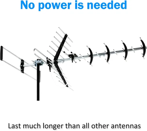 Miniatura 2 de Five Star - Antena de TV para exteriores HDTV de hasta 320 kilómetros de largo alcance, antena de TV para instalar en ático o techo, antena OTA