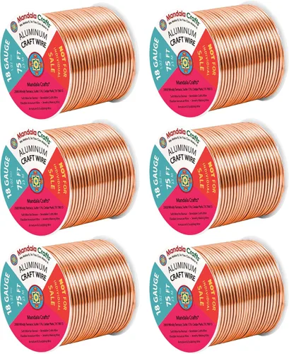 Miniatura 202 de Mandala Crafts - Alambre de aluminio anodizado de 8 calibre para hacer joyas - 9.75 m de alambre flexible negro colorido - Flexible para bonsái