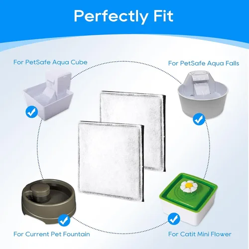 Miniatura 2 de Filtros de carbono de repuesto, filtros de agua para mascotas, filtros de fuente compatibles con Catit Mini Flower Fountain, paquete de 12