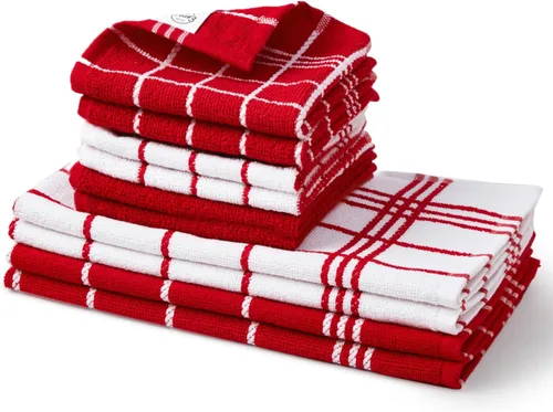 Miniatura 15 de Encasa XO Juegos de Toallas de Cocina y Paños de Cocina Toalla de Mano de Algodón Multiusos, Altamente Absorbente para Limpieza y Reutilizable