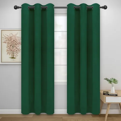 Miniatura 208 de Easy-Going - Cortinas opacas para dormitorio, aislamiento térmico sólido con ojales, cortinas de ventana para reducción de ruido, cortinas