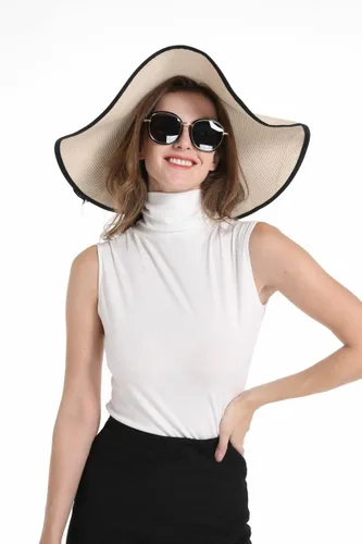 Miniatura 4 de Sunfaynis Camisa de algodón suave con cuello alto falso para mujer, camiseta de ropa