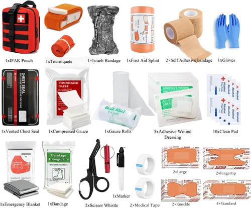 Miniatura 3 de IFAK Kit de Trauma Kit Médico Militar de Primeros Auxilios Control de Sangrado de Emergencia Supervivencia Bug Out Bag para Equipo de Campamento