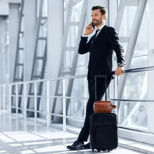 Miniatura 4 de Hillban 6 piezas de regalo para padrinos de boda, bolsa de aseo de viaje para hombres, juego de regalos de Bestmen, bolsa de aseo de cuero con asa