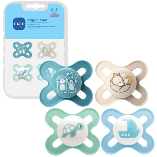 Miniatura 10 de MAM Original Start - Chupetes mate para bebé, Binky para 0-3 meses, pezón de silicona sin BPA, fácil de limpiar, lo mejor para bebés recién nacidos