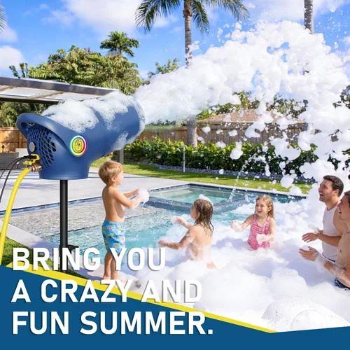 Miniatura 2 de Cañón de espuma para fiestas, máquina de espuma de 3 modos para fiesta, velocidad de viento ajustable, barril frontal desmontable, máquina