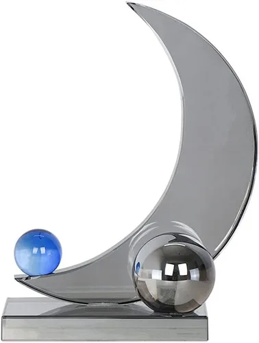 Estatua china feng Shui de estilo europeo, moderno, minimalista, de cristal gris ahumado, adornos creativos de escritorio para el hogar, adornos de