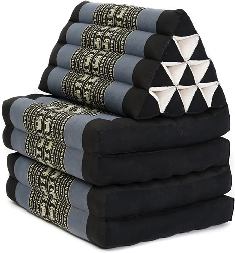 Miniatura 2 de Leewadee Cómodo colchón japonés de suelo, cama tailandesa con cojín triangular, colchón futón, tapete de masaje tailandés extra largo, 89 x 20 azul