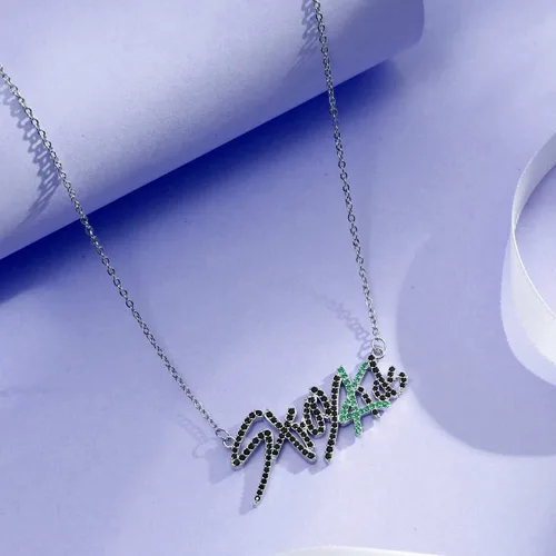 Miniatura 3 de YANENG KPOP - Collar para niños con colgante de cristal chapado en oro blanco, joyería para fanáticos de la permanencia, regalos para mujeres, niñas