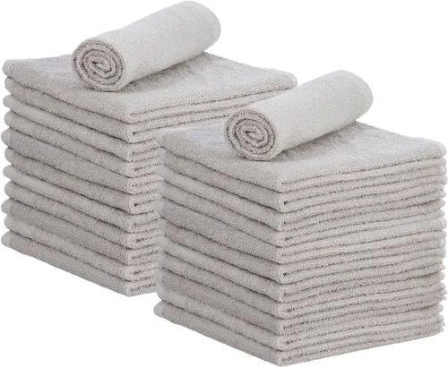 Miniatura 10 de Superio Toallas de rizo de algodón, toallas grises 100% algodón, trapos de limpieza para cuerpo y cara, toallas de spa, multiusos