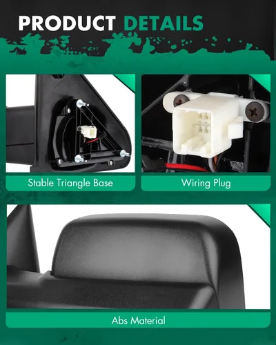 Miniatura 5 de SCITOO Compatible con espejos de remolque 2002-2008 para Dodge para Ram 1500 2003-2009 para Dodge para Ram 2500 3500 Pickup Power Heated Passenger