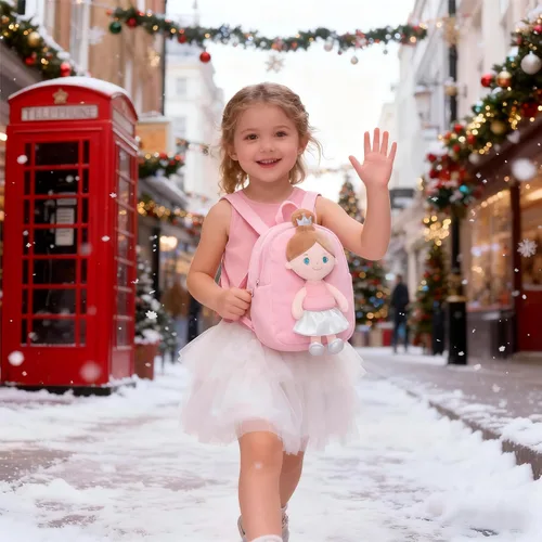 Miniatura 3 de Gloveleya Mochila para niños pequeños con muñeca de trapo, regalos para bebé, niña ángel rosa