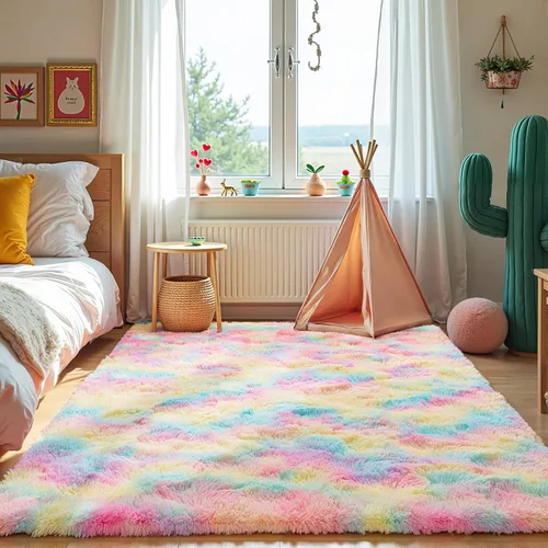 Miniatura 36 de Zentavio - Alfombras para sala de estar, alfombras de área verde oscuro de 3 x 5 pies, alfombra de césped artificial, alfombra de pelo mullido