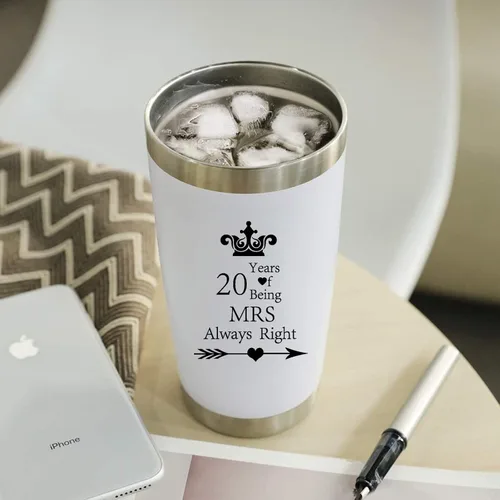 Miniatura 6 de Juego de 2 vasos de compromiso de boda, aniversario para parejas, padres, acero inoxidable, doble pared, con aislamiento para automóvil, taza