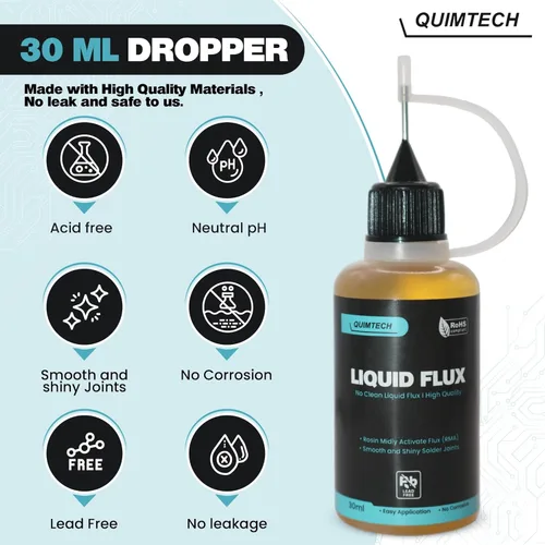 Miniatura 3 de Gota de flujo de soldadura líquida (30 ml/1 oz.) Flujo de soldadura líquida RMA Flujo de soldadura Soldadura eléctrica Flujo líquido sin