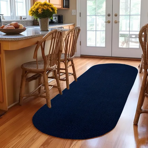 Miniatura 19 de Super Area Rugs Alfombra trenzada beige para cocina de campo, alfombra trenzada duradera para entrada/vestíbulo, ovalada, 3 x 5 pies