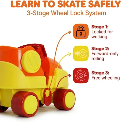 Miniatura 9 de Zippy Adjustable Roller Skates for Kids - Beginner-Friendly - Sizes J7–Youth 1 - Double Lock Strap for Stability - First Skates for Boys and Girls
