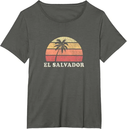 Miniatura 60 de El Salvador Vintage 70s Retro Throwback Design Camiseta, Azul