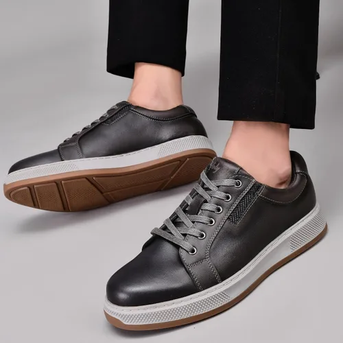 Miniatura 4 de Men's Casual Oxford Dressy Sneaker Shoe Fashion Walking Shoes for Men Lace-Up Flats Stylish Genuine Leather Upper Stylish Comfortable and Durable