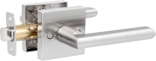 Miniatura 10 de Manija de puerta de entrada HOSOM con cerradura y llave, área comercial y residencial, palanca de puerta de entrada moderna para exterior, cerradura