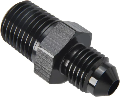 Miniatura 36 de 3AN macho Flare a 1/4 NPT tubo macho 90 grados codo adaptador unión aluminio negro