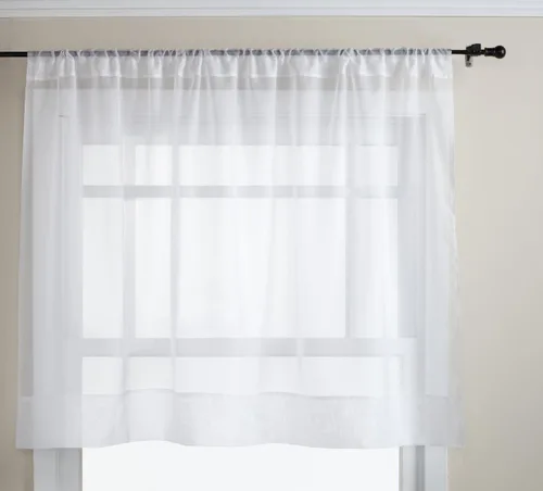 Miniatura 4 de Empire Home - Cortina de gasa transparente color blanco sólido para ventana, cenefa (panel súper largo de 120 pulgadas)