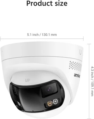 Miniatura 9 de ANNKE FCD600 Cámara de seguridad PoE para exteriores con lente dual de 180° de campo de visión, cámara de vigilancia IP de 6MP con soporte