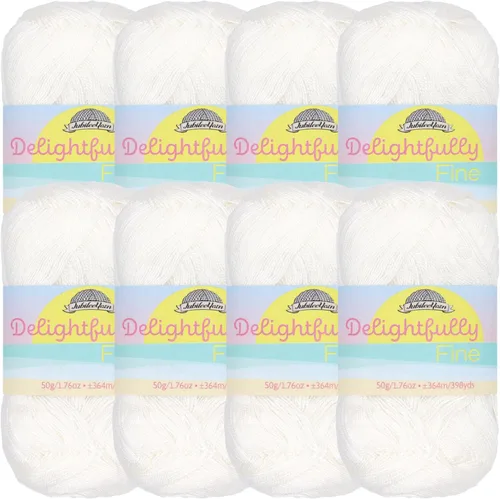 Miniatura 33 de JubileeYarn - Ovillo de hilo deliciosamente fino, 1.76 oz/madeja de rayón de bambú, color rosa polvo, 4 madejas
