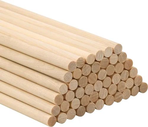 Miniatura 13 de ONUPGO 15 varillas de madera dura de 1/2 x 15 pulgadas, palos de madera redonda natural sin terminar, superficie lisa recta sin rebabas