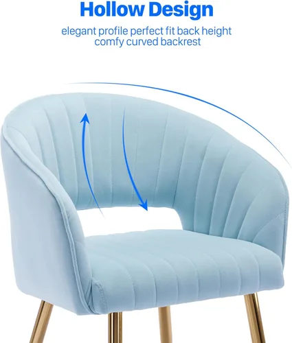 Miniatura 5 de KCC Silla de Escritorio Moderna de Terciopelo Sillón de Acento Tapizado Sillas Copetudas Sillas de Comedor, Sillas de Tocador Copetudas Silla