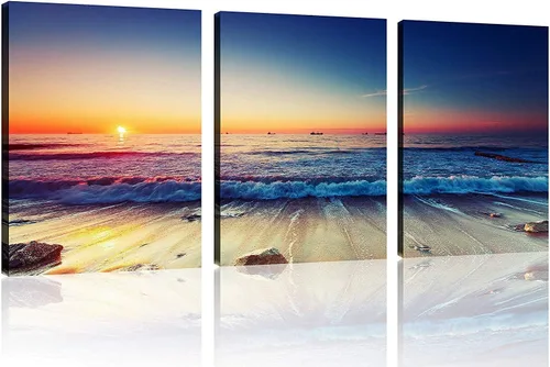 Miniatura 46 de TutuBeer 1 obra de arte de campo de flores silvestres, campo rústico de flores silvestres en la playa, arte de pared vintage, impresiones en lienzo