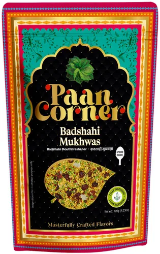 Paan Corner Badshahi Mukhwas, ambientador bucal indio con ingredientes veganos, 4.23 onzas