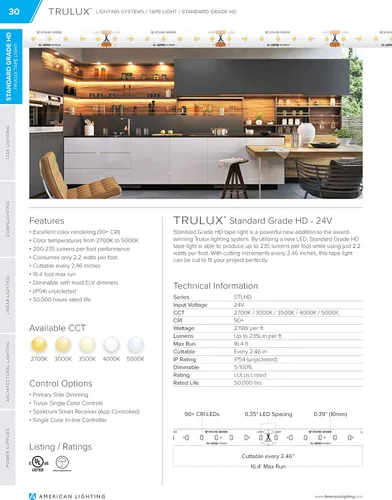 Miniatura 2 de TRULUX STLHD-UWW-16 Cinta de alta densidad de grado estándar adjunta, carrete único de 16.4 pies