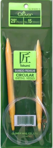 Miniatura 6 de Clover - Aguja para tejer circular de bambú de 29 pulgadas