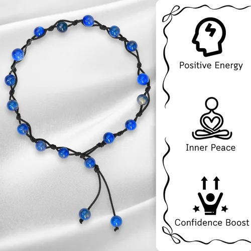 Miniatura 18 de Amazing Gemstone Crystal Anklet Ankle Bracelets for Women - Waterproof Beaded Healing Crystal Anklets, Plus Size Chakra Gemstone Bead Anklet