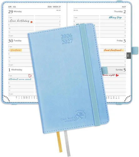 Miniatura 25 de POPRUN Agenda de bolsillo 2026-2027, tamaño del bolso, 4 x 6.25 pulgadas, calendario de bolsillo (julio de 2026 a junio de 2027) para bolso