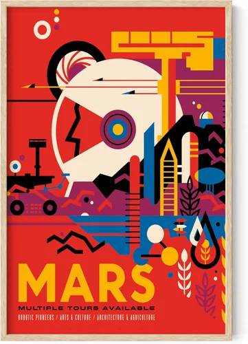 Miniatura 34 de HAUS AND HUES Póster espacial vintage – Visiones del futuro arte de la NASA, impresiones JPL, sin marco, 12 x 16 pulgadas Pso