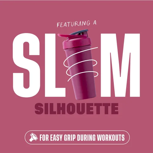 Miniatura 7 de BlenderBottle Sport Sleek - Botella agitadora de acero inoxidable aislada con batidor de alambre, batidos de proteínas e hidratación para atletas