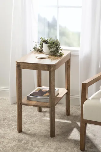 Miniatura 2 de Kate and Laurel Talcott Mid-Century - Mesa auxiliar rectangular de madera, 22 x 14 x 26 pulgadas, madera natural, mesa auxiliar decorativa