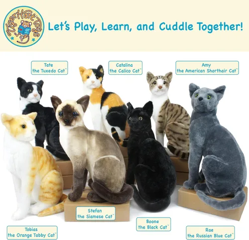 Miniatura 6 de TigerHart Boone, el gato negro, animal de peluche relleno de 13 pulgadas
