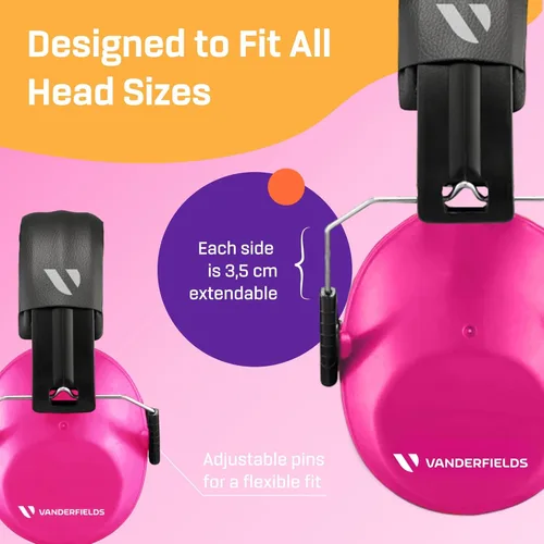 Miniatura 7 de Vanderfields - Protectores de oídos para niños, orejeras con cancelación de ruido, auriculares para niños, autismo, niños pequeños, niños Rosa rosado