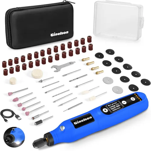Miniatura 9 de Herramienta giratoria inalámbrica, kit de mini herramientas rotativas de 5 velocidades variables con 70 accesorios, 3.7 V tipo C herramienta