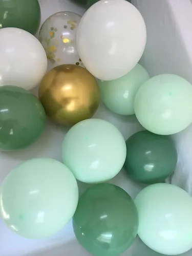 Miniatura 4 de Globos dorados verde salvia mate – Globos verde oliva menta claro para bodas, baby shower, suministros de fiesta de cumpleaños, paquete de 60 Verde