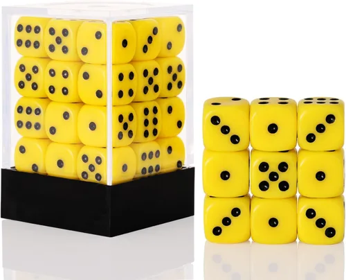 Miniatura 28 de 36 Piezas 12mm Juego de Dados Mini de 6 Caras, Juego de Dados D6 de Colores Translúcidos, Juego de Dados Estándar de 6 Caras para Juegos de Mesa