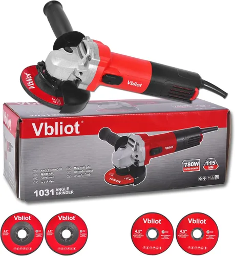 Miniatura 7 de Herramienta Amoladora Angular, Amoladora Eléctrica de 6.5 Amperios de 4-1/2 Pulgadas con Interruptor Ergonómico Antideslizante Lateral para Corte