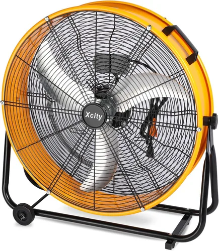 Miniatura 9 de Xcity Ventiladores de piso industriales de metal de 12 pulgadas, máximo 1800 CFM, ventilador de alta velocidad resistente con inclinación ajustable