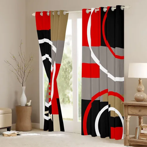 Miniatura 3 de Feelyou Cortinas geométricas para ventana para dormitorio, sala de estar, con formas de arcos, cortinas para niños y niñas, decoración moderna